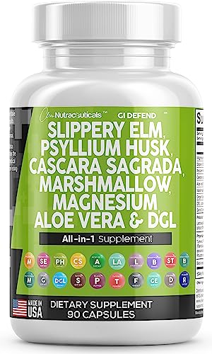 Slippery Elm 5000mg Psyllium Husk 2000mg Pre Probiotic Digestive Gut Clean Nutraceuticals buy supplements canada