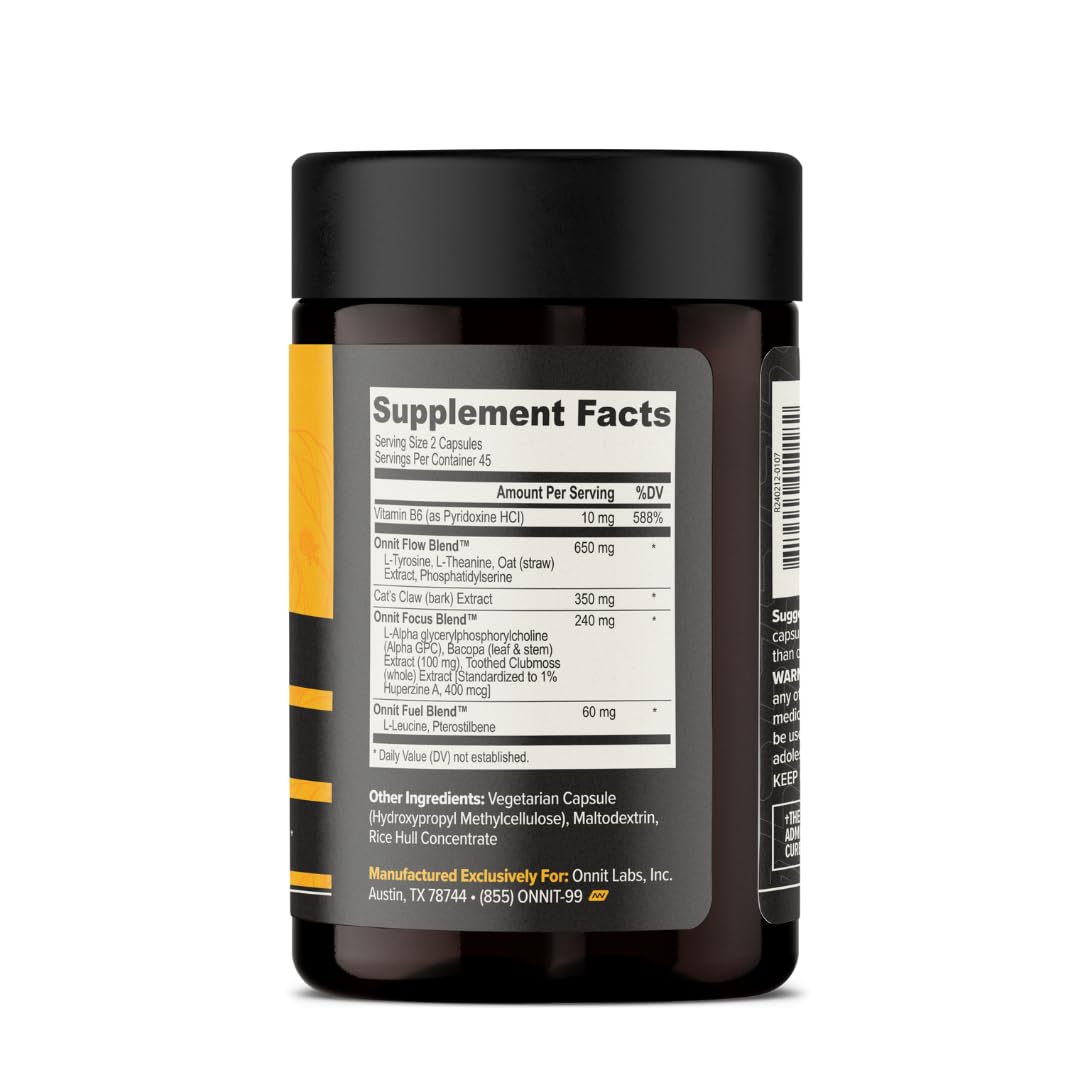 ONNIT Alpha Brain Nootropic Brain Supplement for Men and Women, IGEN Non-GMO Tested, Memory, Mental Clarity, Cognitive Support and Focus Capsules with L-Theanine and Vitamin B6 (90 Count) ONNIT buy supplements canada
