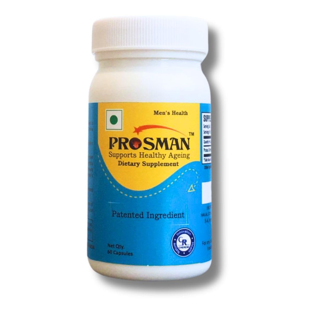 Prosman Supplement - Supports Healthy ageing & Improves Urinary Function | Patented Ingredient | Prunus domestica/pygeum (1Pack- 60 Capsules) PROSMAN buy supplements canada