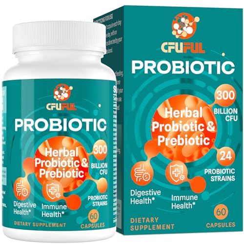 Probiotics for Women & Men - 300 Billion CFU & 24 Strains Probiotic with 15 Organic Herbs Cfuful buy supplements canada