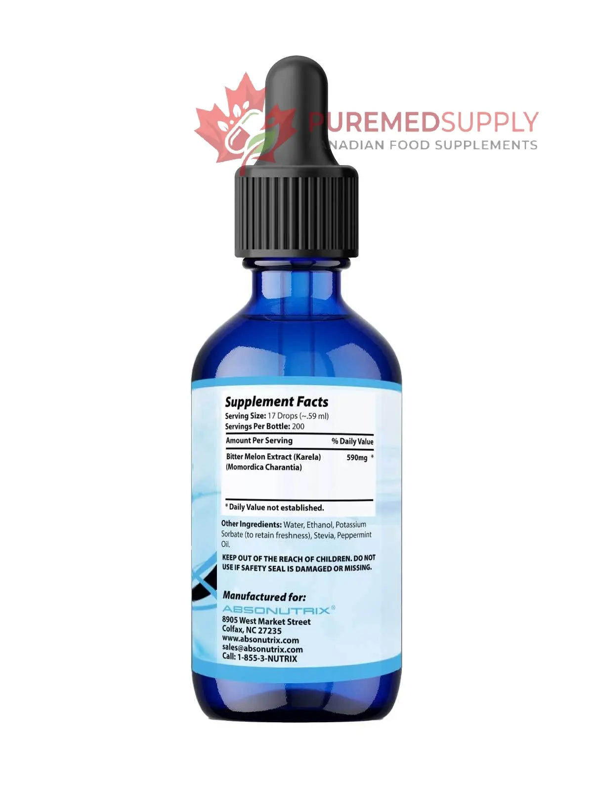Absonutrix Bitter Melon Extract 590 mg, 4 Fl Oz, 200 Servings, Optimum Bioavailability, Quality Ingredients, Cruelty-Free Products, Non-GMO, Third-Party Tested, GMP-Certified, Made in USA Absonutrix buy supplements canada