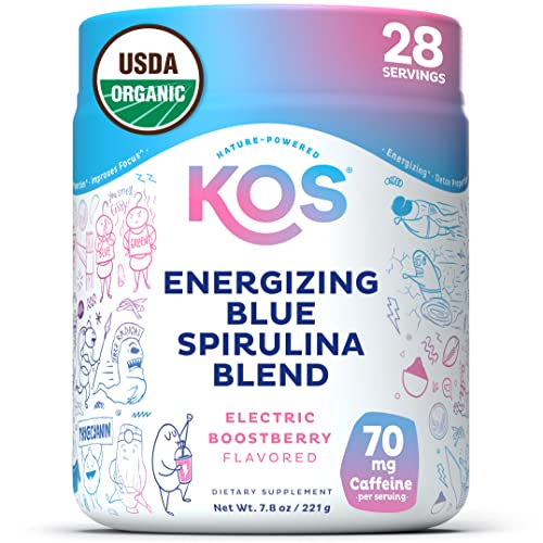 KOS USDA Organic Energizing Blue Spirulina Blend - 70 mg Organic Caffeine, B-Complex KOS buy supplements canada