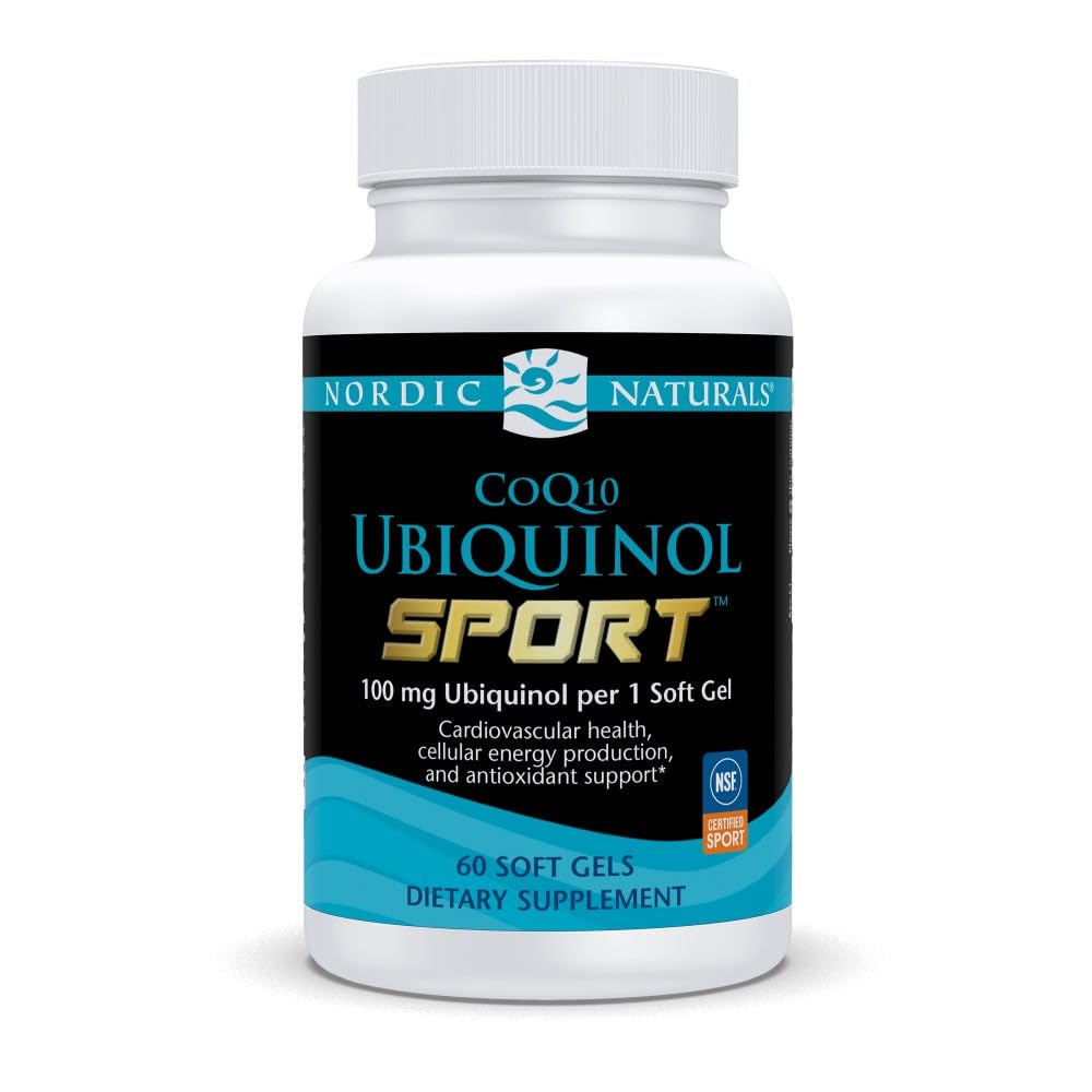 Nordic Naturals Nordic CoQ10 Ubiquinol Sport - 60 Mini Soft Gels - 100 mg Ubiquinol - Heart Health, Physical Performance, Cellular Energy Production - Non-GMO - 60 Servings Nordic Naturals buy supplements canada