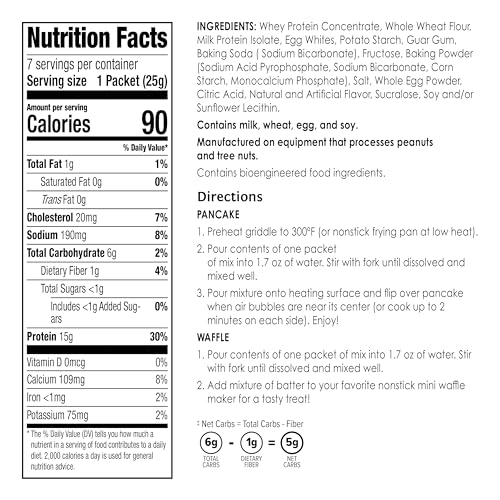 BariWise Protein Pancake & Waffle Mix, Golden Delicious, Low Sugar & Low Carb (7ct) BariWise buy supplements canada