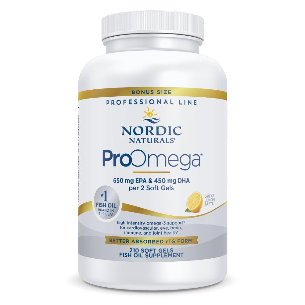 Nordic Naturals ProOmega, Lemon Flavor - 210 Soft Gels - 1000 mg Omega-3 - High-Potency Fish Oil with EPA & DHA - Promotes Brain, Eye, Heart, & Immune Health - Non-GMO - 105 Servings Nordic Naturals buy supplements canada