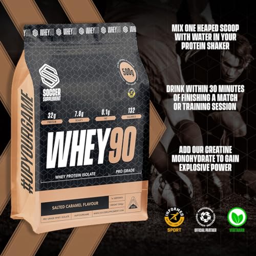 Whey90 Salted Caramel 1kg Whey Protein Isolate- by Soccer Supplement, 32 Grams SOCCER SUPPLEMENT buy supplements canada