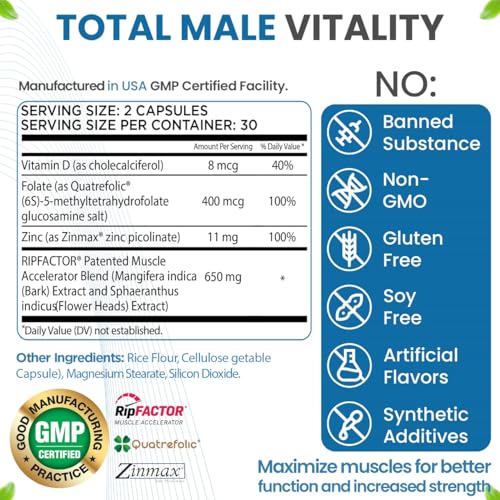 Advanced Muscle Building Supplement for Men with RipFactor, Zinc Picolinate, Vitamin D3 Revival Point buy supplements canada