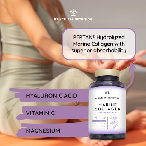 Marine Collagen with Hyaluronic Acid for Skin Care, Hair Care, Joints. Magnesium, Vitamin C. Hydrolysed Collagen Supplements N2 Natural Nutrition buy supplements canada