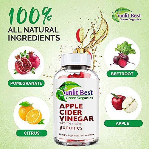 Apple Cider Vinegar Gummies Vitamins with The Mother, Delicious Immunity, Gluten Free Sunlit Best Green Organics buy supplements canada