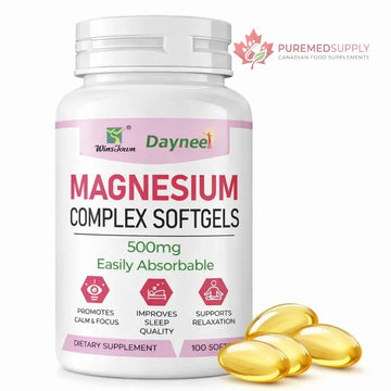 Magnesium Complex Softgels 500mg–Magnesium Supplement for Sleep, Relaxation&Muscle Support–Easy-to-Swallow Softgels–Daily Magnesium for Calm&Wellness, 100 Count FARWIX buy supplements canada