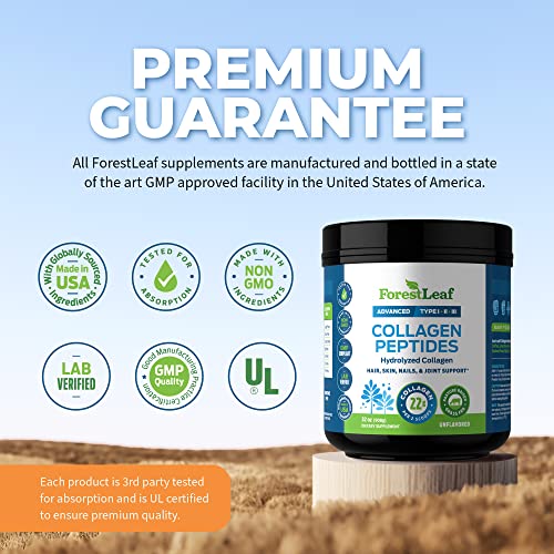 Collagen Peptides Powder Unflavored - Hydrolyzed Collagen Protein ForestLeaf buy supplements canada