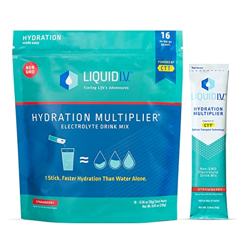 Liquid I.V. Hydration Multiplier - Strawberry - Hydration Powder Packets | Electrolyte Drink Liquid I.V. buy supplements canada