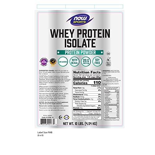 NOW Sports Nutrition, Whey Protein Isolate, 25 g With BCAAs, Unflavored Powder NOW buy supplements canada