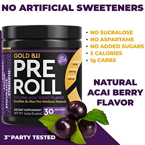 Gold BJJ PreRoll - Jiu Jitsu Pre Workout Supplement for Energy, Focus, and Endurance Gold BJJ buy supplements canada