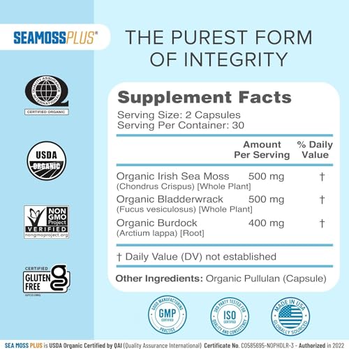 Power By Naturals Sea Moss Plus - USDA Certified Organic Wildcrafted Irish Seamoss Power By Naturals buy supplements canada