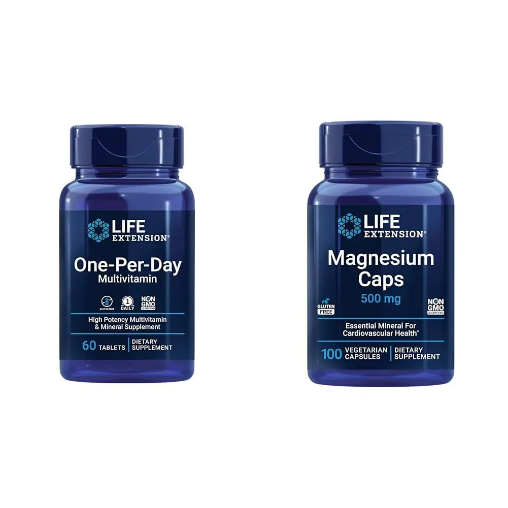 Life Extension One-Per-Day Multivitamin – Packed with Over 25 Vitamins, Minerals & Plant Extracts & Magnesium Caps, 500 mg, Magnesium Oxide, Citrate, Succinate, Heart Health Life Extension buy supplements canada
