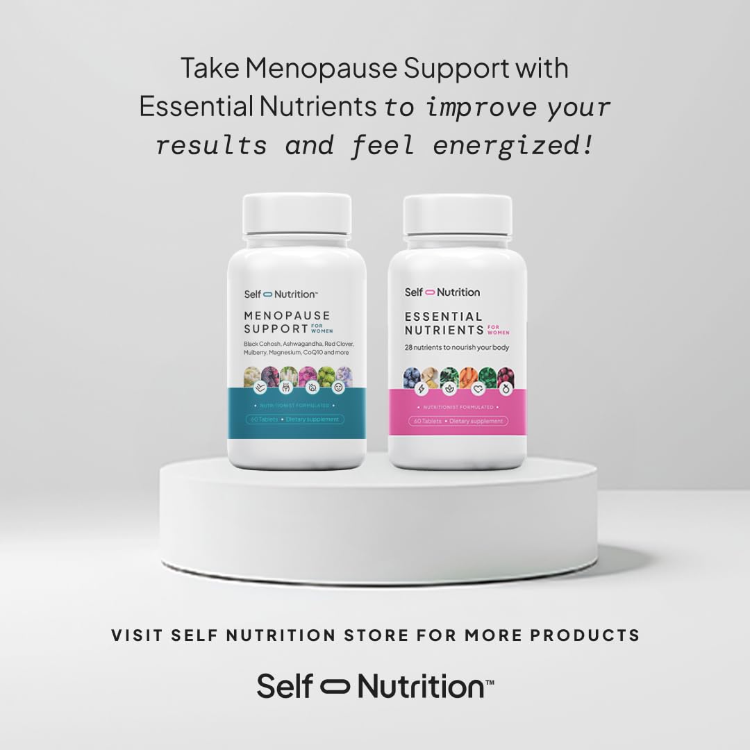 SELF NUTRITION Menopause Support for Women -All-Natural, Hormone-Free Perimenopause & Menopause Support. Unique Blend for Hot Flashes, Mood, Energy, Sleep & More. Vegan, Gluten-Free, 60 Capsules. SELF NUTRITION buy supplements canada