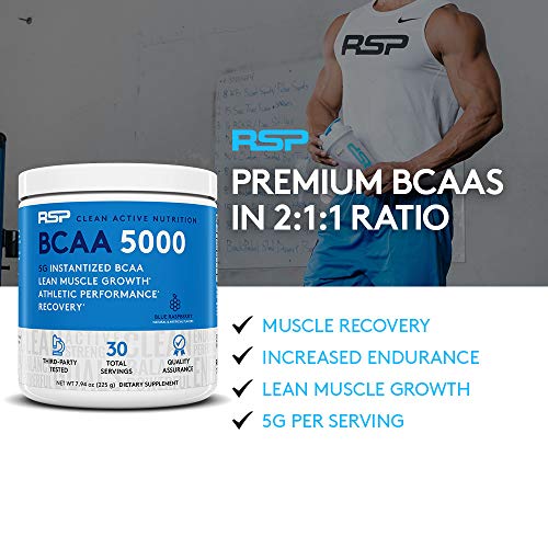 RSP BCAA 5000 (30 Serv), Premium BCAA Capsules for Post Workout Muscle Recovery RSP NUTRITION buy supplements canada