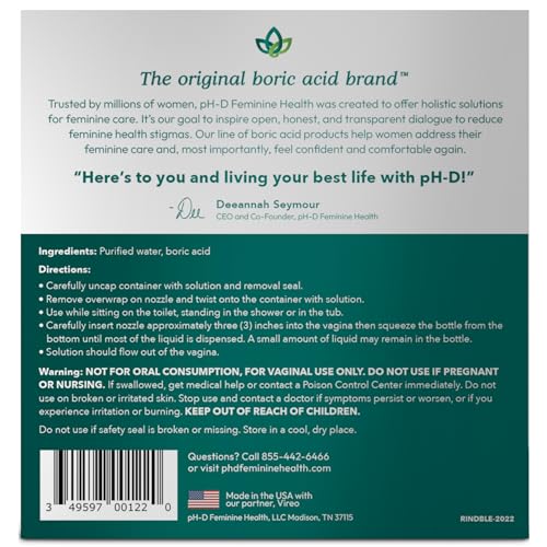 pH-D Feminine Health - Instant Odor Rinse with Boric Acid for Vaginal Odor - Vegan, Paraben-Free pH-D Feminine Health Support buy supplements canada