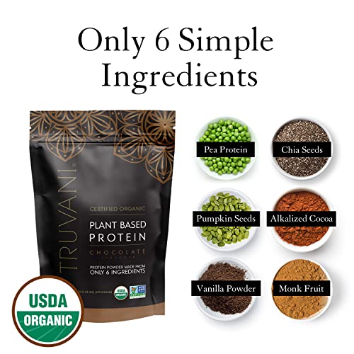 Truvani Organic Vegan Protein Powder Chocolate - 20g of Plant Based Protein, Organic Truvani buy supplements canada