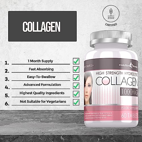 Hydrolysed Collagen High Strength 1,000mg for Hair, Skin & Nails, 60 Tablets, Evolution Slimming Evolution Slimming buy supplements canada