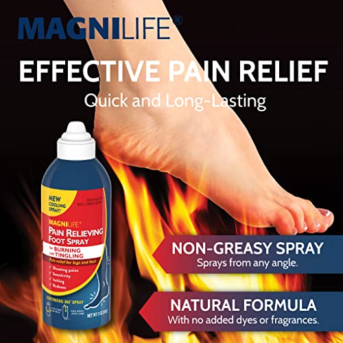 MagniLife Pain Relief Foot Spray, 3 oz, Pain Relief for Burning, Tingling or Sensitivity in Feet and Legs, No Alcohol Cooling Spray Moisturizes Dry, Cracked Heels MagniLife buy supplements canada
