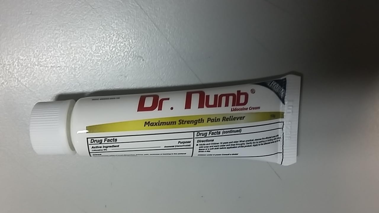 Dr. Numb 5% Lidocaine Numbing Cream, Nonprescription Maximum Strength Topical Anesthetic Cream - Temporary Relief of Pain, Itch, Discomfort for Hemorrhoid and Anorectal Uses - 10g Pack of 1 Dr. Numb buy supplements canada