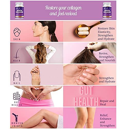 High Strength Marine Collagen Tablets - Skin, Hair, Nails & Joints - Fortified with Hyaluronic Acid Euphoria Bliss buy supplements canada