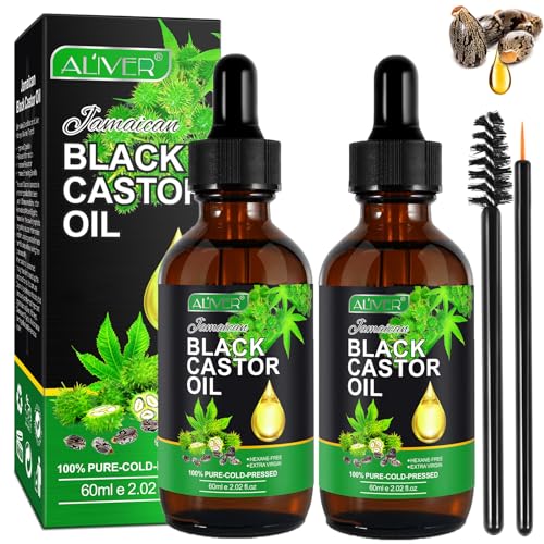 ALIVER Jamaican Black Castor Oil (2 Pack), Jamaican Castor Oil Organic Cold Pressed Unrefined ALIVER buy supplements canada
