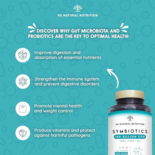 Probiotics 150 Billion CFU - 20 Strains with Prebiotics & Zinc. Highest Concentration N2 Natural Nutrition buy supplements canada