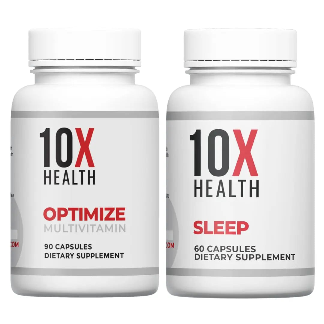10X Health Optimize (Daily) & Sleep (PM) Bundle - Methylated Multivitamin Capsules + Magnesium, L Theanine & Melatonin 10X Health System buy supplements canada