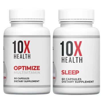 10X Health Optimize (Daily) & Sleep (PM) Bundle - Methylated Multivitamin Capsules + Magnesium, L Theanine & Melatonin 10X Health System buy supplements canada