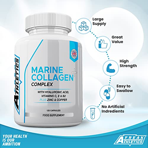 Marine Collagen 1000mg - Type 1 Hydrolysed Collagen - Enhanced with Hyaluronic Acid, Vitamin C Freak Athletics buy supplements canada