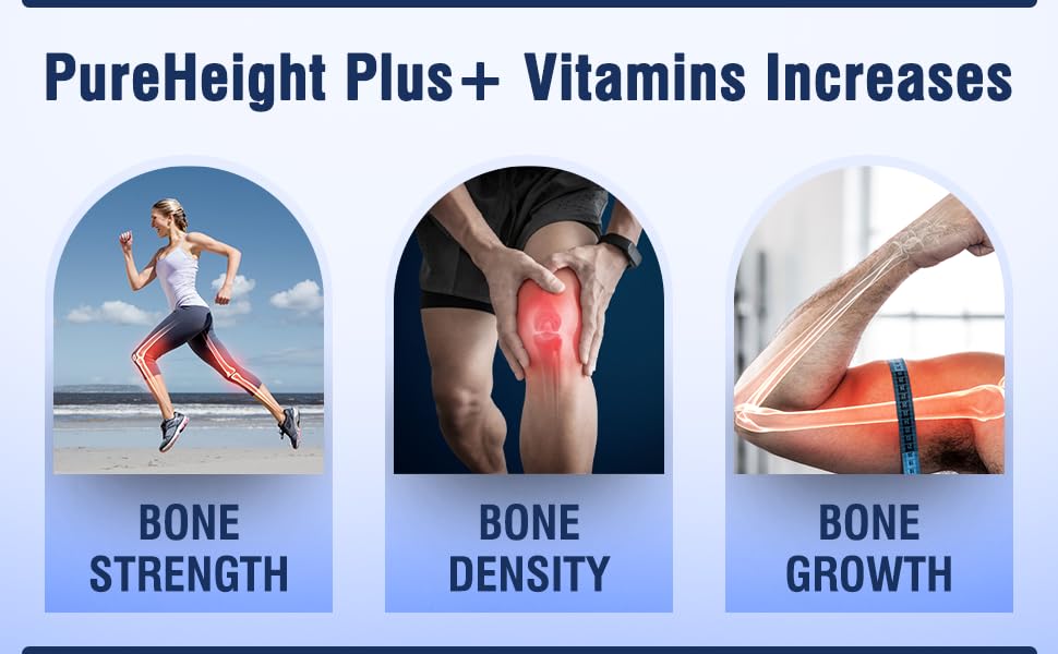 Height Growth Vitamins Grow Taller - Increase Bone Strength Bone Density Bone Growth PURE BIOTECHNOLOGIES buy supplements canada