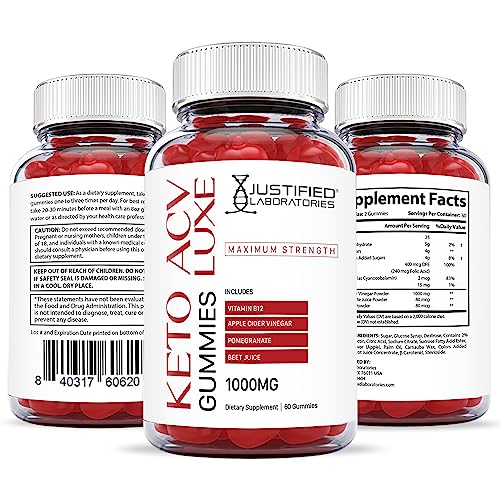 Justified Laboratories Luxe Keto ACV Gummies 1000MG with Pomegranate Juice Beet Root Justified Laboratories buy supplements canada