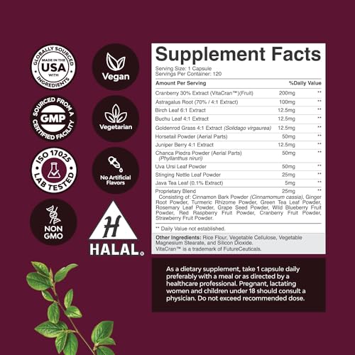 Kidney Support Cranberry Supplement for Women and Men - High Strength Kidney Natures Craft buy supplements canada