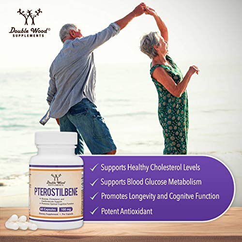 Pterostilbene Supplement 100mg Capsules (Third Party Tested) Manufactured in The USA Double Wood Supplements buy supplements canada