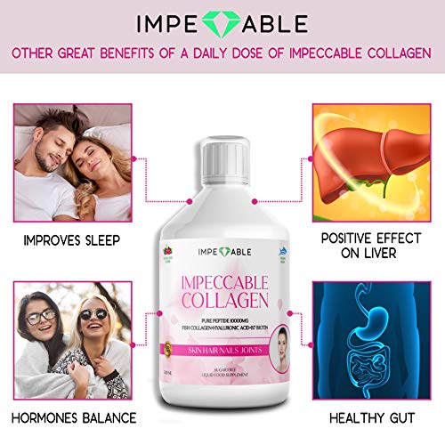 IMPECCABLE Collagen 10.000mg hydrolyzed Sugar Free Liquid Marine Collagen | Supplements for Women and Men Impeccable buy supplements canada