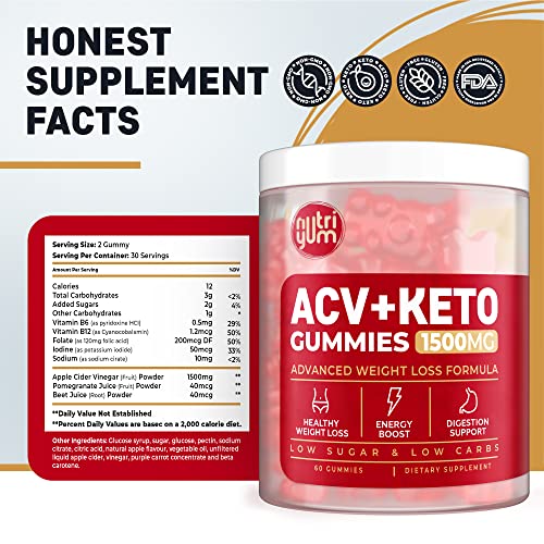 nutriyum ACV Keto Gummies 1500 mg - Low Carb Low Sugar Apple Cider Vinegar Gummies nutriyum buy supplements canada