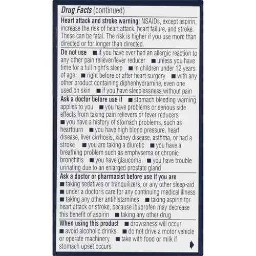 Advil PM Pain Reliever and Nighttime Sleep Aid, Pain Medicine with Ibuprofen for Pain Relief and Diphenhydramine Citrate for a Sleep Aid - 40 Coated Caplets Advil buy supplements canada