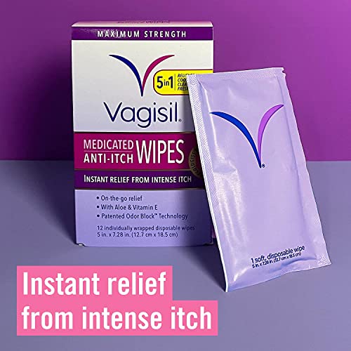 Vagisil Anti-Itch Medicated Wipes, Maximum Strength 12 ea (Pack of 9) Vagisil buy supplements canada