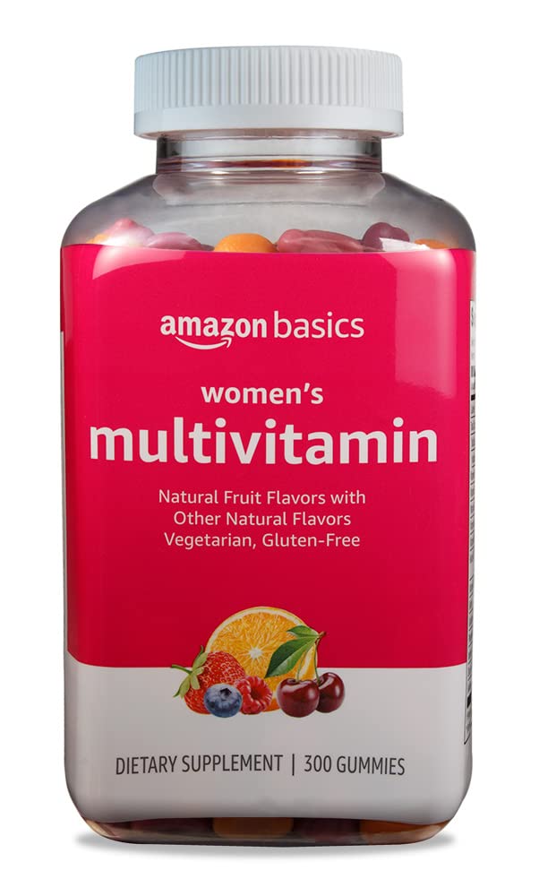 Amazon Basics Women's Multivitamin, Mixed Berry Flavor, Vegetarian & Gluten-Free, 300 Gummies Amazon Basics buy supplements canada