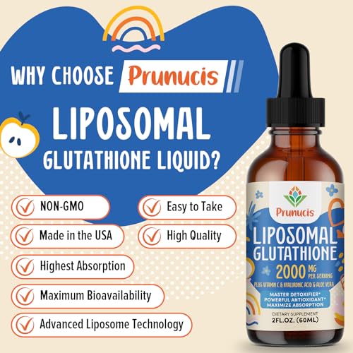2000MG Liposomal Glutathione Liquid, 98% Absorption, Glutathione Liquid Supplement Prunucis buy supplements canada