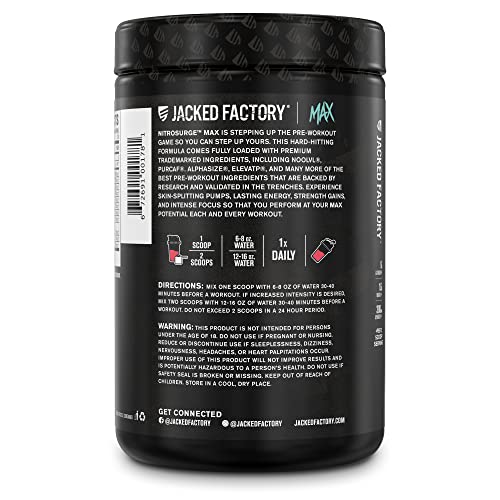 Jacked Factory Nitrosurge Max Nootropic Pre Workout Powder - Premium Pre Workout Jacked Factory buy supplements canada