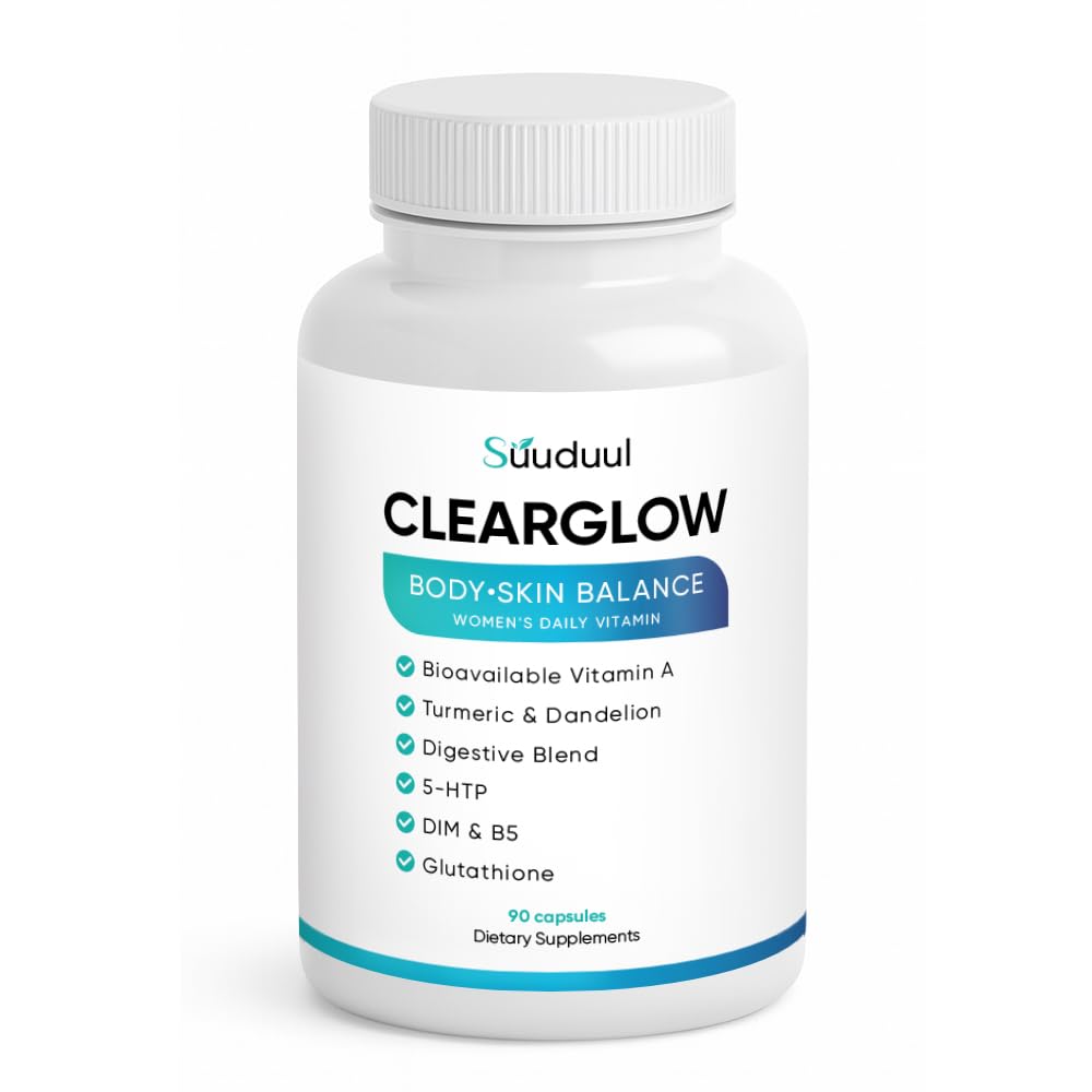 Clear Skin Supplement & Acne Supplement with Vitamin A, DIM, Milk Thistle – Hormonal Balance, Liver Detox & Antioxidant Support – Glutathione, Turmeric, Dandelion – Natural Skin Formula 90 Capsules SUUDUUL buy supplements canada