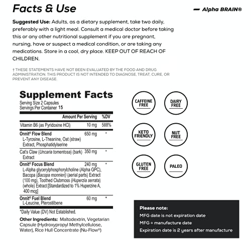 ONNIT Alpha Brain (60ct) - Over 1 Million Bottles Sold - Premium Nootropic Brain Supple ONNIT buy supplements canada