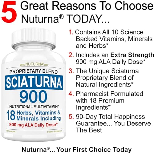 Sciatica Supplement with 900 mg Alpha Lipoic Acid - Sciatic Nerve Support Nuturna buy supplements canada