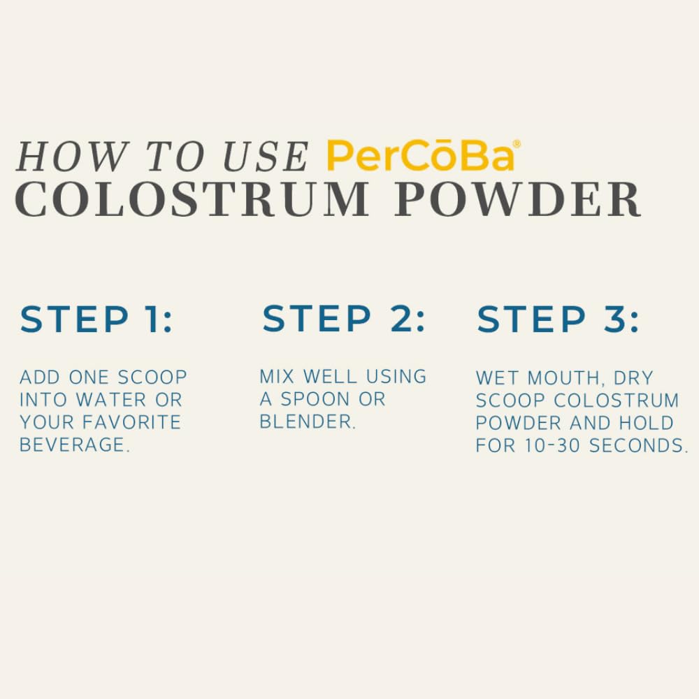 Colostrum Supplement for Gut Health, Bloating, Hair Growth, Muscle Recovery, Immune Support - Unflavored Bovine Colostrum Powder Made in USA, Non-GMO, Gluten Free, 120 Grams Per Serving - 40 Servings PERCOBA buy supplements canada