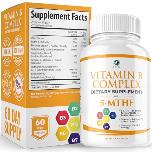 1 Body Vitamin B Complex – 5-MTHF Folate with B1, B2, B5, B6 1 Body buy supplements canada